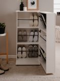 Schuhschrank Logu in wei� 50 x 110 cm, aufklappbar f�r 12 Paar Schuhe