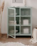 Metall Kommode Maram in mintgr�n Vitrine 80 x 102 cm