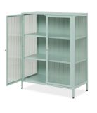 Metall Kommode Maram in mintgr�n Vitrine 80 x 102 cm