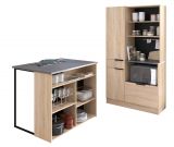 Parisot K�chenschrank Set 2-tlg. Fumay2 in Eiche und Beton grau K�che Buffet und K�cheninsel