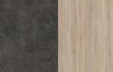 Parisot K�chenschrank Set 3-tlg. Fumay3 in Eiche und Beton grau K�che Buffet K�cheninsel und Mehrzweckschrank