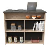 Parisot K�chenschrank Set 3-tlg. Fumay3 in Eiche und Beton grau K�che Buffet K�cheninsel und Mehrzweckschrank