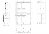 Parisot K�chenschrank Set 2-tlg. Season1 in wei� und grau K�che Buffet und Mehrzweckschrank