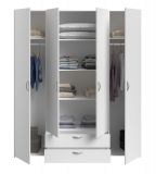 Kleiderschrank Enjour in wei� Dreht�renschrank 4-t�rig 160 x 185 cm