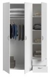 Kleiderschrank Enjour in wei� Dreht�renschrank 3-t�rig 120 x 185 cm