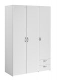 Kleiderschrank Enjour in wei� Dreht�renschrank 3-t�rig 120 x 185 cm