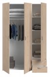 Kleiderschrank Enjour in Jackson Eiche Dreht�renschrank 3-t�rig 120 x 185 cm