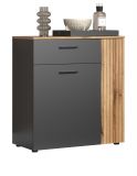Kommode Avila in grau und Evoke Eiche Sideboard 80 cm
