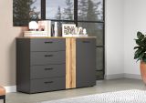 Sideboard Avila in grau und Evoke Eiche Kommode 139 cm