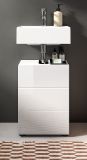 Waschbeckenunterschrank Larik in wei� Hochglanz Badezimmer Unterschrank 38 x 56 cm