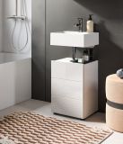 Waschbeckenunterschrank Larik in wei� Hochglanz Badezimmer Unterschrank 38 x 56 cm