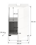 Waschbeckenunterschrank Larik in wei� Hochglanz Badezimmer Unterschrank 38 x 56 cm