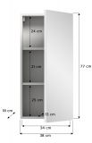 Badezimmer Spiegelschrank Larik in wei� 1-t�rig 38 x 77