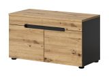 Garderobe Sitzbank Cooper in Artisan Eiche und grau Garderobenbank 80 cm, Soft-Close