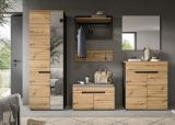 Garderobe Set 6-teilig Cooper in Artisan Eiche und grau 255 cm mit Soft-Close