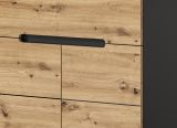 Garderobe Set 5-teilig Cooper in Artisan Eiche und grau 175 cm, Soft-Close