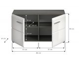 Garderobe Sitzbank Rumba in wei� Hochglanz und Rauchsilber grau Garderobenbank 80 cm