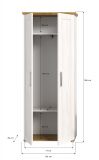 Garderobenschrank Mirano in wei� L�rche und Eiche Artisan Landhaus Flurgarderobe 80 x 196 cm