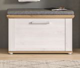 Garderobe Sitzbank Mirano in wei� L�rche und Eiche Artisan Landhaus Garderobenbank 80 cm