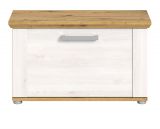 Garderobe Sitzbank Mirano in wei� L�rche und Eiche Artisan Landhaus Garderobenbank 80 cm