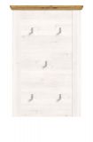 Garderobenpaneel Mirano in wei� L�rche mit Eiche Artisan Landhaus Wandgarderobe 68 x 103 cm