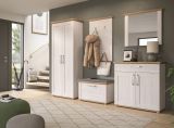 Schuhschrank Mirano in wei� L�rche und Eiche Artisan Landhaus Flurkommode 95 x 92 cm