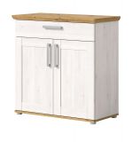 Schuhschrank Mirano in wei� L�rche und Eiche Artisan Landhaus Flurkommode 95 x 92 cm