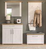 Garderobenspiegel Mirano in wei� L�rche und Eiche Artisan Landhaus Spiegel 82 cm