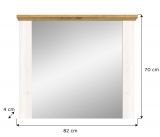 Garderobenspiegel Mirano in wei� L�rche und Eiche Artisan Landhaus Spiegel 82 cm