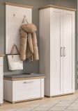 Garderobe Set 3-teilig Mirano in wei� L�rche und Eiche Artisan Landhaus Garderobenkombination 175 cm