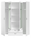 Kleiderschrank Enjour in wei� Dreht�renschrank 4-t�rig mit Spiegel 160 x 185 cm