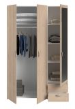 Kleiderschrank Enjour in Jackson Eiche Dreht�renschrank 3-t�rig mit Spiegel 120 x 185 cm