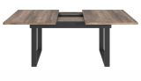 Esstisch Thorad in Tabak Eiche und Metall schwarz Industrial Look ausziehbar 160 - 200 cm