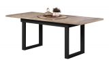 Esstisch Thorad in Tabak Eiche und Metall schwarz Industrial Look ausziehbar 160 - 200 cm