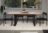 Esstisch Thorad in Evoke Eiche und Metall schwarz Industrial Look ausziehbar 160 - 200 cm