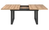 Esstisch Thorad in Evoke Eiche und Metall schwarz Industrial Look ausziehbar 160 - 200 cm