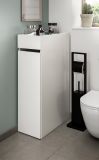 Badezimmer Kommode Flexy in wei� Anstellregal mit Apothekerauszug 29 x 101 cm
