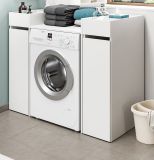 Badezimmer Kommode Flexy in wei� Anstellregal mit Apothekerauszug 29 x 101 cm