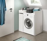 Waschmaschinenumbau Flexy in wei� �berbauschrank f�r Waschmaschine und Trockner