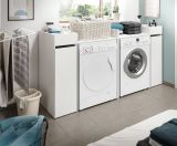 Waschmaschinenumbau Flexy in wei� �berbauschrank f�r Waschmaschine und Trockner