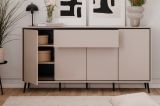 Sideboard Brebbia in sand und schwarz Kommode 175 cm, Soft-Close-Funktion