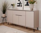 Sideboard Brebbia in sand und schwarz Kommode 175 cm, Soft-Close-Funktion