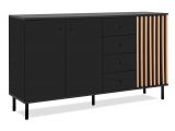 Sideboard Biella in schwarz und Artisan Eiche, 160 x 90 cm Anti Fingerprint beschichtet