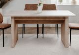 Esstisch Jaron in Sandstein und Hickory Walnuss Tisch ausziehbar 160 / 200 x 90 cm