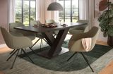 Esstisch Home-X in grau Tisch ausziehbar 150 - 190 cm