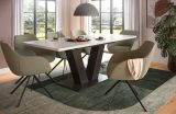 Esstisch Home-X in wei� und grau Tisch ausziehbar 150 - 190 cm