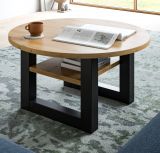Couchtisch Eldon in Artisan Eiche und grau Beistelltisch rund � 75 cm