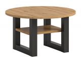 Couchtisch Eldon in Artisan Eiche und grau Beistelltisch rund � 75 cm