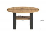 Couchtisch Eldon in Artisan Eiche und grau Beistelltisch rund � 75 cm