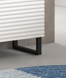 Badezimmer Kommode Roove in wei� mit 3D-Wellenstruktur Badkommode, Soft-Close-Funktion